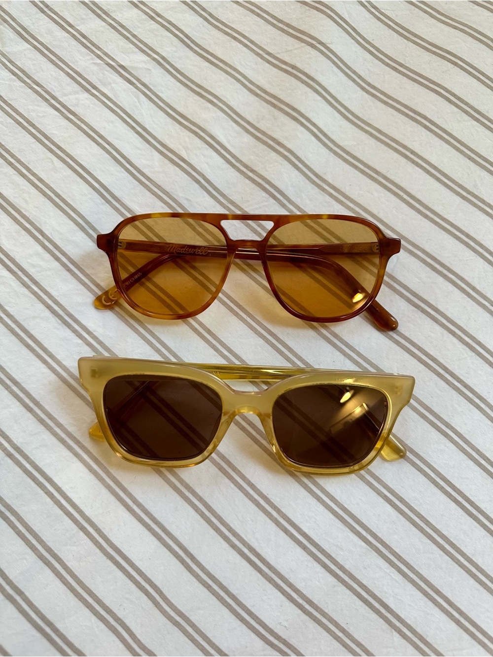 Madewell Women’s Sunglasses - Pierport Yellow + Brown Tortoise Aviators